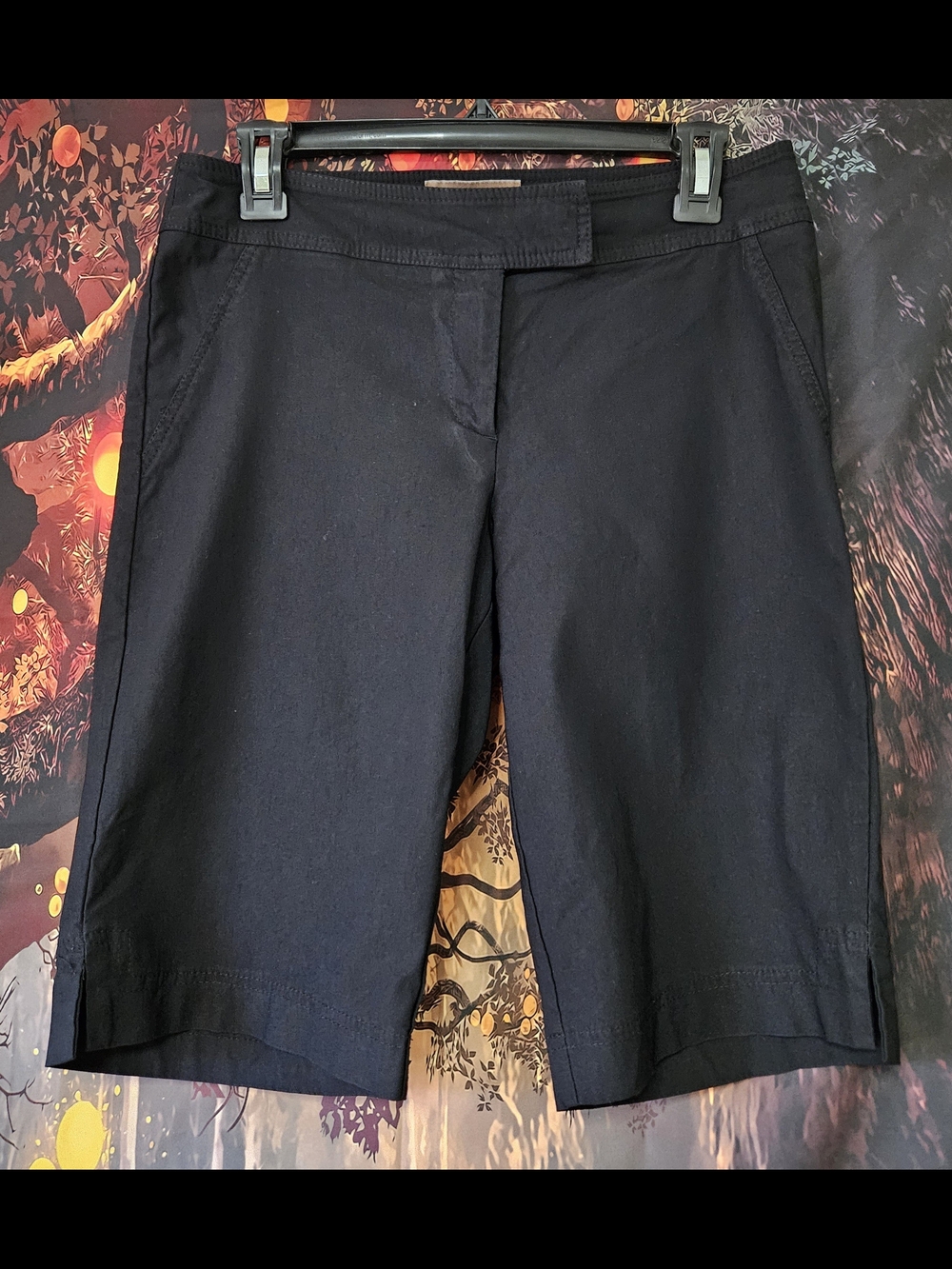 Tribella Women's Black Stretch Bermuda Shorts